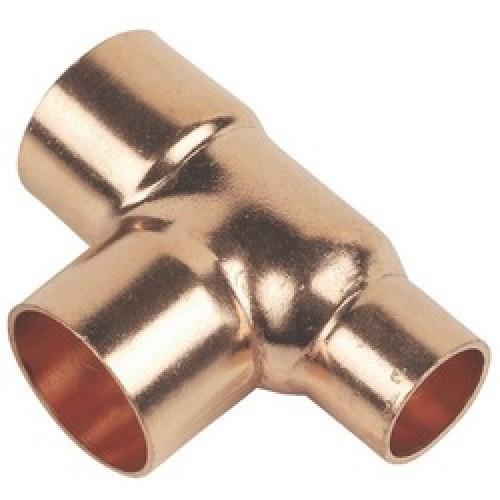 COPPER REDUCING TEE 28MM X 22 X 28 ENDFEED Twiggs   25603 End Reduced Tee 1 